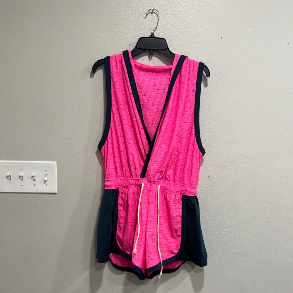 FP Movement by Free People Pink and Black Romper
